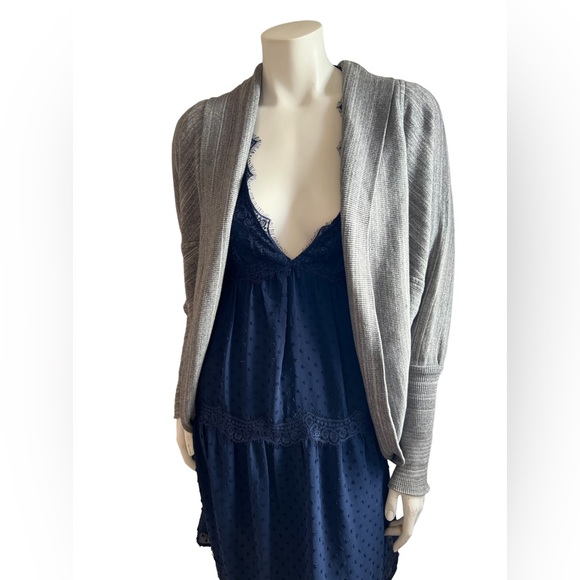 Wilfred Diderot Studded Cardigan Fleece Wrap Sweater Jacket Heathered Gray XS - Picture 2 of 12